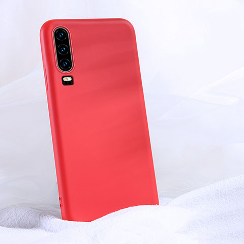 Silikon Hülle Handyhülle Ultra Dünn Schutzhülle 360 Grad Tasche C06 für Huawei P30 Rot