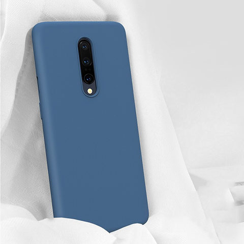 Silikon Hülle Handyhülle Ultra Dünn Schutzhülle 360 Grad Tasche für OnePlus 7 Pro Blau