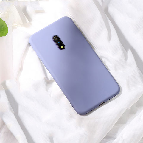 Silikon Hülle Handyhülle Ultra Dünn Schutzhülle 360 Grad Tasche für Realme X Violett