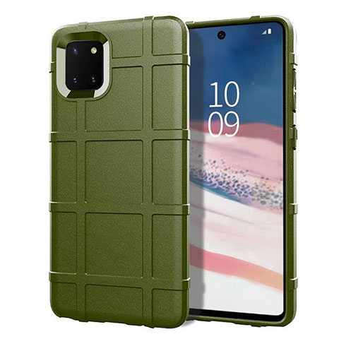 Silikon Hülle Handyhülle Ultra Dünn Schutzhülle 360 Grad Tasche für Samsung Galaxy A81 Grün