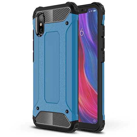 Silikon Hülle Handyhülle Ultra Dünn Schutzhülle 360 Grad Tasche für Xiaomi Mi 8 Pro Global Version Blau