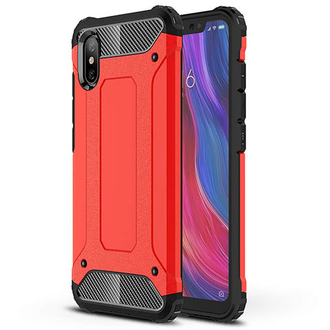 Silikon Hülle Handyhülle Ultra Dünn Schutzhülle 360 Grad Tasche für Xiaomi Mi 8 Pro Global Version Rot