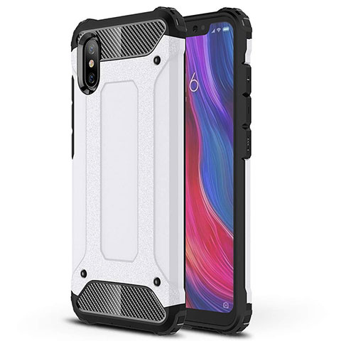 Silikon Hülle Handyhülle Ultra Dünn Schutzhülle 360 Grad Tasche für Xiaomi Mi 8 Pro Global Version Weiß