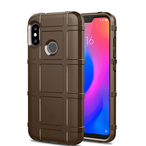 Silikon Hülle Handyhülle Ultra Dünn Schutzhülle 360 Grad Tasche für Xiaomi Redmi 6 Pro Braun