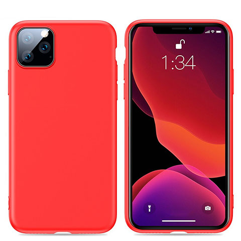 Silikon Hülle Handyhülle Ultra Dünn Schutzhülle 360 Grad Tasche S01 für Apple iPhone 11 Pro Max Rot