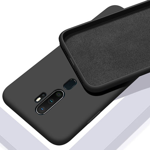 Silikon Hülle Handyhülle Ultra Dünn Schutzhülle 360 Grad Tasche S01 für Oppo A11X Schwarz