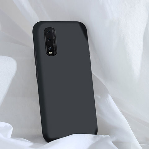 Silikon Hülle Handyhülle Ultra Dünn Schutzhülle 360 Grad Tasche S01 für Oppo Find X2 Schwarz