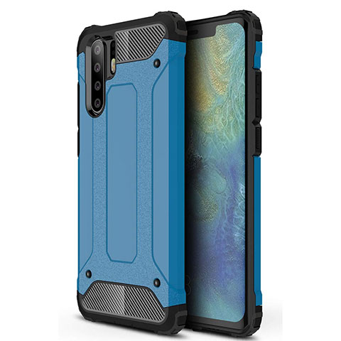 Silikon Hülle Handyhülle Ultra Dünn Schutzhülle 360 Grad Tasche S02 für Huawei P30 Pro Blau