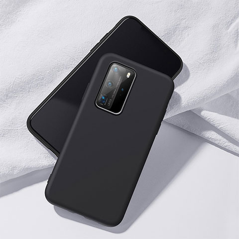 Silikon Hülle Handyhülle Ultra Dünn Schutzhülle 360 Grad Tasche S02 für Huawei P40 Pro Schwarz