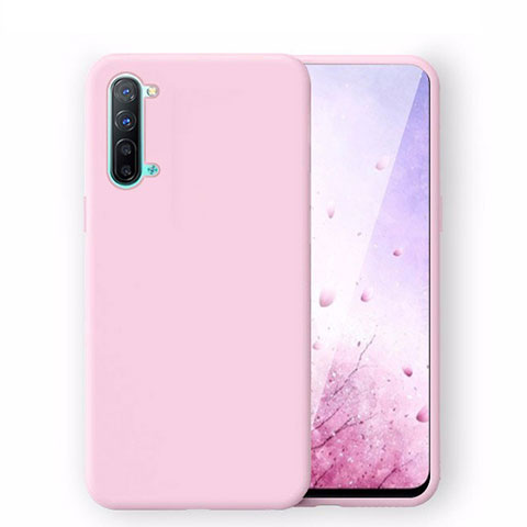 Silikon Hülle Handyhülle Ultra Dünn Schutzhülle 360 Grad Tasche S02 für Oppo F15 Rosa