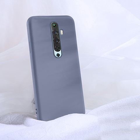 Silikon Hülle Handyhülle Ultra Dünn Schutzhülle 360 Grad Tasche S02 für Oppo Reno2 Z Grau