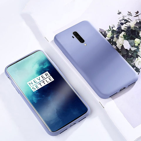 Silikon Hülle Handyhülle Ultra Dünn Schutzhülle 360 Grad Tasche S03 für OnePlus 7T Pro 5G Hellblau