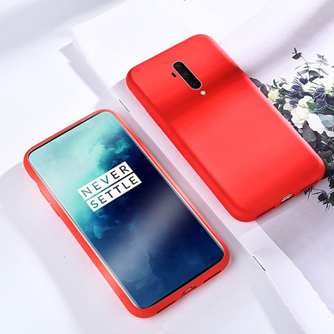 Silikon Hülle Handyhülle Ultra Dünn Schutzhülle 360 Grad Tasche S03 für OnePlus 7T Pro 5G Rot