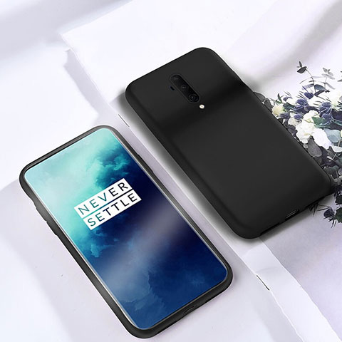 Silikon Hülle Handyhülle Ultra Dünn Schutzhülle 360 Grad Tasche S03 für OnePlus 7T Pro 5G Schwarz