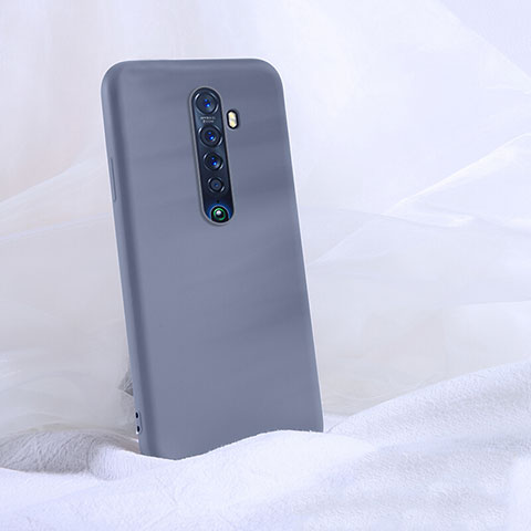 Silikon Hülle Handyhülle Ultra Dünn Schutzhülle 360 Grad Tasche S03 für Oppo Reno2 Grau