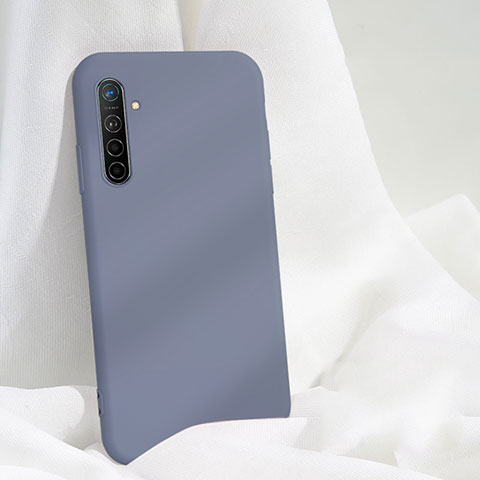 Silikon Hülle Handyhülle Ultra Dünn Schutzhülle 360 Grad Tasche S03 für Realme XT Grau