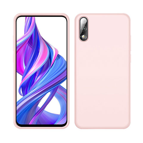 Silikon Hülle Handyhülle Ultra Dünn Schutzhülle 360 Grad Tasche S04 für Huawei Honor 9X Rosa