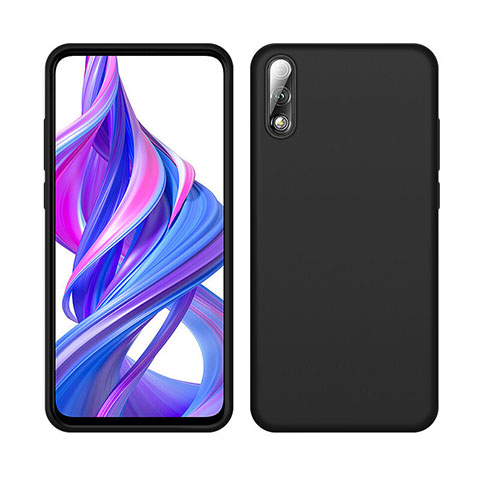 Silikon Hülle Handyhülle Ultra Dünn Schutzhülle 360 Grad Tasche S04 für Huawei Honor 9X Schwarz