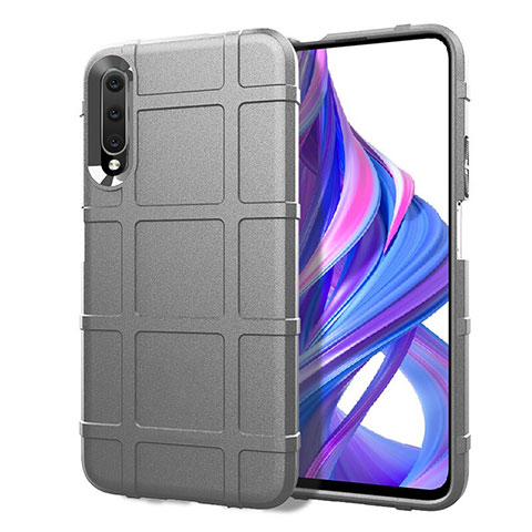 Silikon Hülle Handyhülle Ultra Dünn Schutzhülle 360 Grad Tasche S06 für Huawei P Smart Pro (2019) Grau