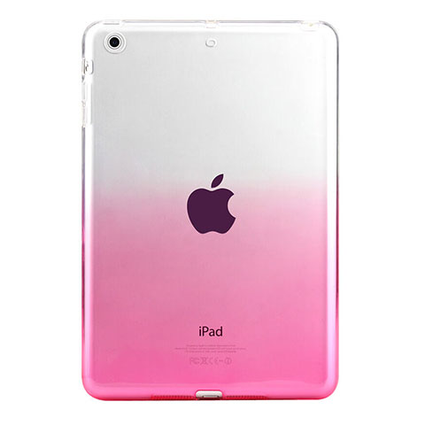 Silikon Hülle Handyhülle Ultra Dünn Schutzhülle Durchsichtig Farbverlauf für Apple iPad Mini 2 Rosa