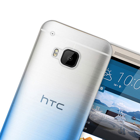 Silikon Hülle Handyhülle Ultra Dünn Schutzhülle Durchsichtig Farbverlauf für HTC One M9 Blau