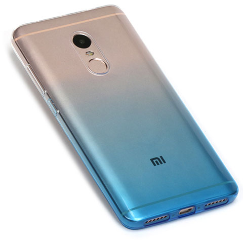 Silikon Hülle Handyhülle Ultra Dünn Schutzhülle Durchsichtig Farbverlauf G01 für Xiaomi Redmi Note 4X Blau