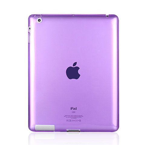 Silikon Hülle Handyhülle Ultra Dünn Schutzhülle Durchsichtig Transparent für Apple iPad 3 Violett