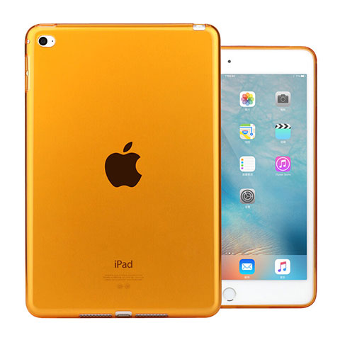 Silikon Hülle Handyhülle Ultra Dünn Schutzhülle Durchsichtig Transparent für Apple iPad Mini 4 Orange