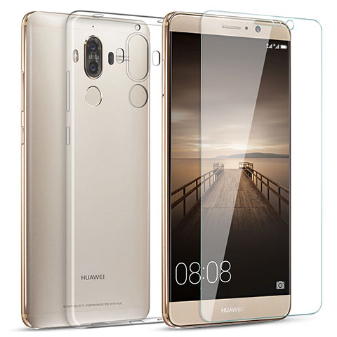 Silikon Hülle Handyhülle Ultra Dünn Schutzhülle Durchsichtig Transparent mit Schutzfolie für Huawei Mate 9 Klar