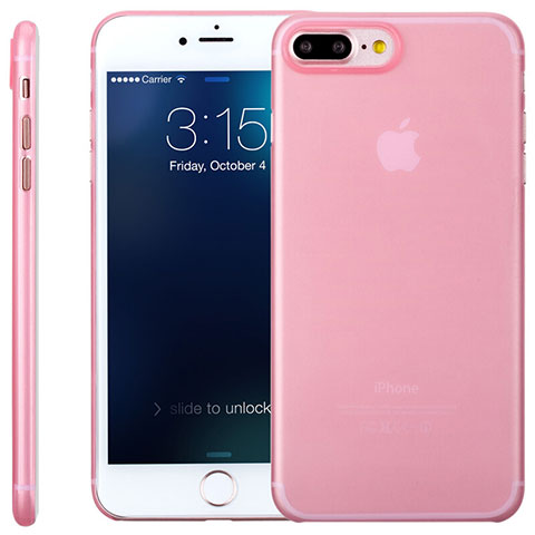 Silikon Hülle Handyhülle Ultra Dünn Schutzhülle Durchsichtig Transparent T11 für Apple iPhone 7 Plus Rosa