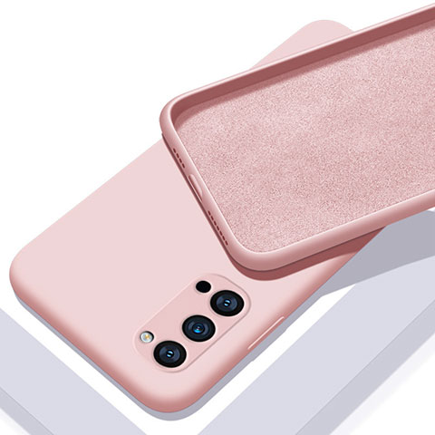 Silikon Hülle Handyhülle Ultra Dünn Schutzhülle Flexible 360 Grad Ganzkörper Tasche C01 für Oppo Reno4 Pro 5G Rosa