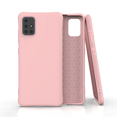 Silikon Hülle Handyhülle Ultra Dünn Schutzhülle Flexible 360 Grad Ganzkörper Tasche C01 für Samsung Galaxy A51 5G Rosa