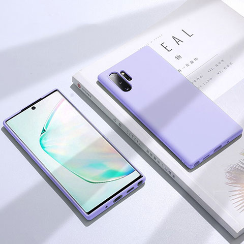 Silikon Hülle Handyhülle Ultra Dünn Schutzhülle Flexible 360 Grad Ganzkörper Tasche C02 für Samsung Galaxy Note 10 Plus 5G Violett