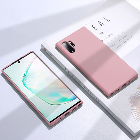 Silikon Hülle Handyhülle Ultra Dünn Schutzhülle Flexible 360 Grad Ganzkörper Tasche C02 für Samsung Galaxy Note 10 Plus Rosa