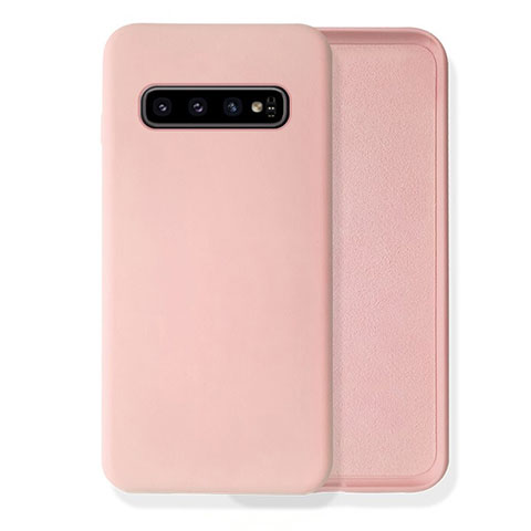 Silikon Hülle Handyhülle Ultra Dünn Schutzhülle Flexible 360 Grad Ganzkörper Tasche C02 für Samsung Galaxy S10 Rosa