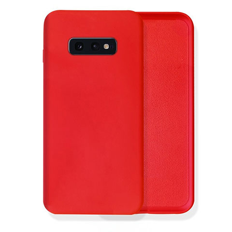 Silikon Hülle Handyhülle Ultra Dünn Schutzhülle Flexible 360 Grad Ganzkörper Tasche C02 für Samsung Galaxy S10 Rot