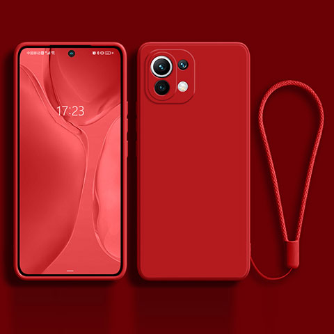 Silikon Hülle Handyhülle Ultra Dünn Schutzhülle Flexible 360 Grad Ganzkörper Tasche C02 für Xiaomi Mi 11 Lite 4G Rot