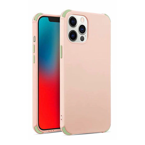 Silikon Hülle Handyhülle Ultra Dünn Schutzhülle Flexible 360 Grad Ganzkörper Tasche C03 für Apple iPhone 12 Pro Rosa