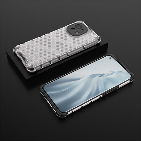 Silikon Hülle Handyhülle Ultra Dünn Schutzhülle Flexible 360 Grad Ganzkörper Tasche C04 für Xiaomi Mi 11 5G Weiß