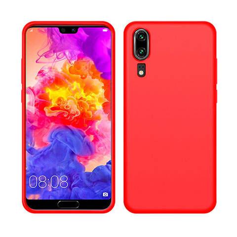 Silikon Hülle Handyhülle Ultra Dünn Schutzhülle Flexible 360 Grad Ganzkörper Tasche C05 für Huawei P20 Rot