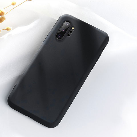 Silikon Hülle Handyhülle Ultra Dünn Schutzhülle Flexible 360 Grad Ganzkörper Tasche C05 für Samsung Galaxy Note 10 Plus Schwarz