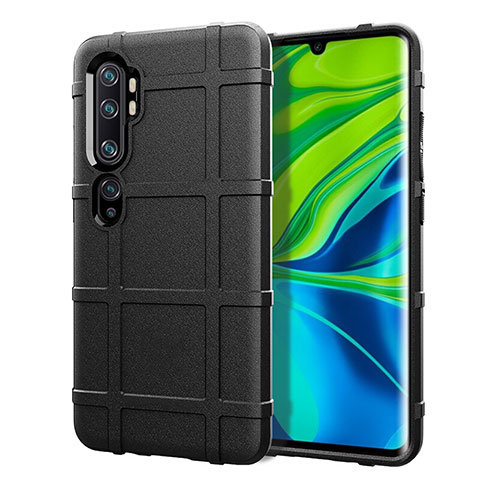 Silikon Hülle Handyhülle Ultra Dünn Schutzhülle Flexible 360 Grad Ganzkörper Tasche C05 für Xiaomi Mi Note 10 Pro Schwarz