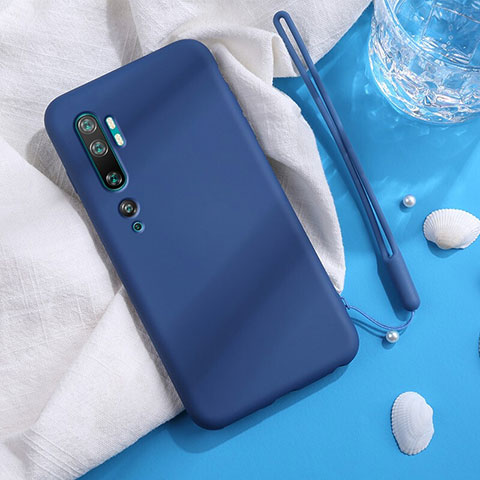 Silikon Hülle Handyhülle Ultra Dünn Schutzhülle Flexible 360 Grad Ganzkörper Tasche C06 für Xiaomi Mi Note 10 Blau