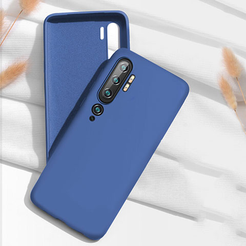 Silikon Hülle Handyhülle Ultra Dünn Schutzhülle Flexible 360 Grad Ganzkörper Tasche C07 für Xiaomi Mi Note 10 Blau