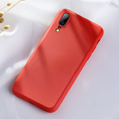 Silikon Hülle Handyhülle Ultra Dünn Schutzhülle Flexible 360 Grad Ganzkörper Tasche C08 für Huawei P20 Rot