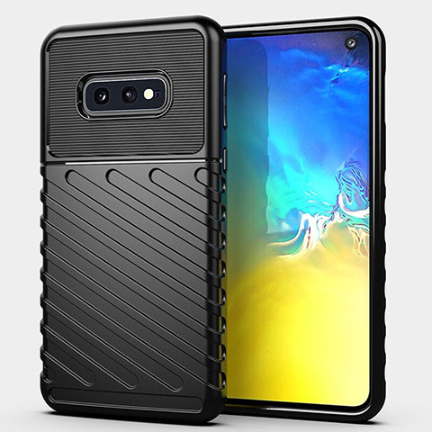 Silikon Hülle Handyhülle Ultra Dünn Schutzhülle Flexible 360 Grad Ganzkörper Tasche C08 für Samsung Galaxy S10e Schwarz