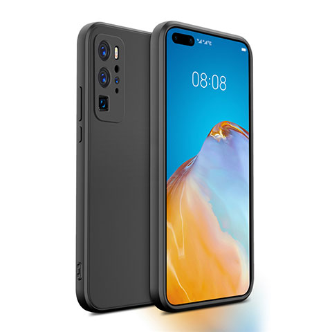 Silikon Hülle Handyhülle Ultra Dünn Schutzhülle Flexible 360 Grad Ganzkörper Tasche N01 für Huawei P40 Pro Schwarz