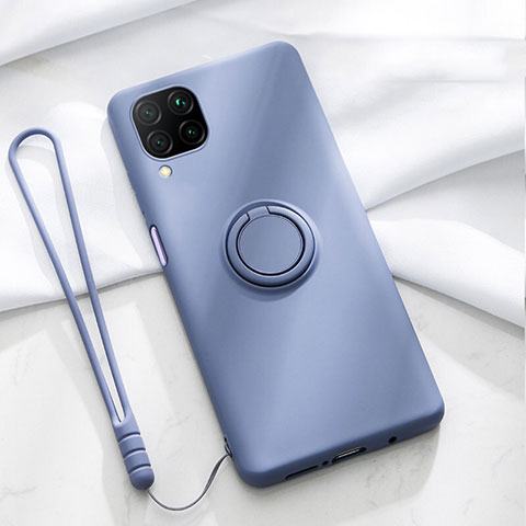 Silikon Hülle Handyhülle Ultra Dünn Schutzhülle Flexible Tasche Silikon mit Magnetisch Fingerring Ständer T01 für Huawei Nova 6 SE Violett