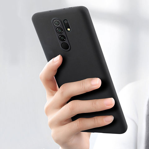 Silikon Hülle Handyhülle Ultra Dünn Schutzhülle für Xiaomi Redmi 9 Prime India Schwarz