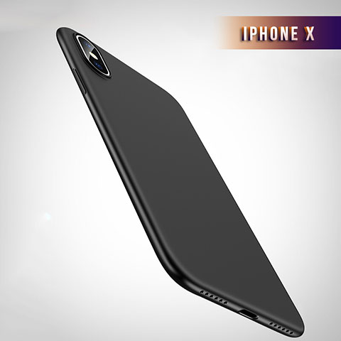 Silikon Hülle Handyhülle Ultra Dünn Schutzhülle Q01 für Apple iPhone Xs Schwarz